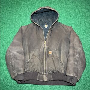 Carhartt J130 Quick Brown Full Zip Insulated Outdoor Work XXL Jacket Distressed